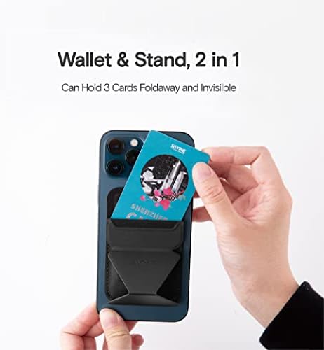 MOFT MagSafe Wallet for iPhone 16/15/14/13/12 Series, Strong Magnetic Phone Card Holder Fit 2 Cards & 3 Viewing Angles & Stain-Resistant Vegan Leather Phone Stand, Windy Blue – Enhanced Compatibility and Speed