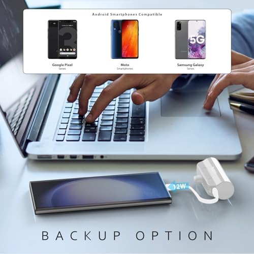 Miady 2-Pack 5000 m Ah Portable Power Bank for i Phone: Fast Charging, Compact Battery Pack Compatible with i Phone 14/13/12/11 and More – Dual Design for Ultimate Convenience and Dependability in Black & White