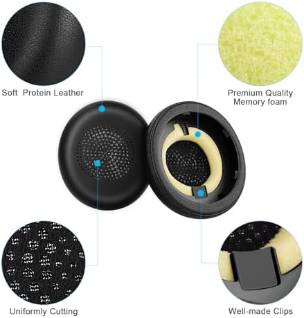 Transform Your Audio Experience with ELZO Premium Earpads for Jabra Evolve2 65, Evolve2 40 & Elite 45 h – Luxurious Protein Leather Cushions for Unmatched Comfort and Superior Noise Isolation, Effortless Installation for Seamless Compatibility and Enhanced Sound Quality, Perfect for Extended Listening Sessions and Professional Use