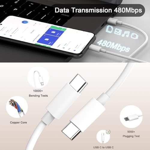 High-Speed 45 W USB-C Power Charger for Google Pixel 9 Pro XL & Universal Devices – Includes 1.8 M Type C Cable for Enhanced Charging Speed and Compatibility with i Phone 16, Mac Book Air, Galaxy S25, and More – Compact, Durable Design for On-the-Go Power Solutions