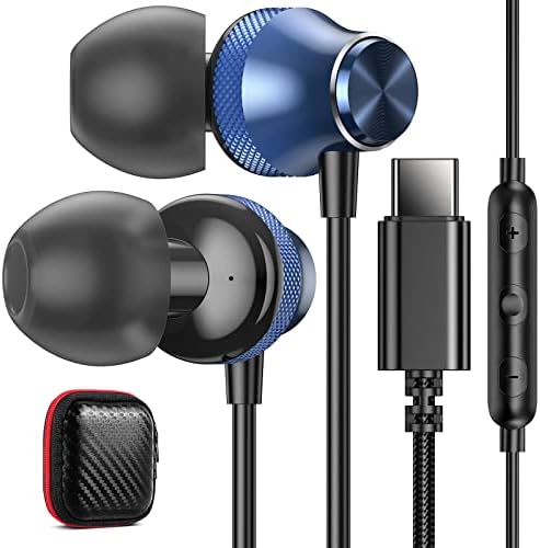 High-Fidelity USB C Earbuds for Google Pixel, i Phone 16 Pro Max & Samsung Galaxy – Exceptional Wired Earphones with Built-In Microphone for Effortless Hands-Free Calls – Lightweight, Tangle-Free Design for Music Lovers and Professionals – Superior Sound Quality with Deep Bass and Crisp Highs – Perfect for Daily Use and Extended Comfort