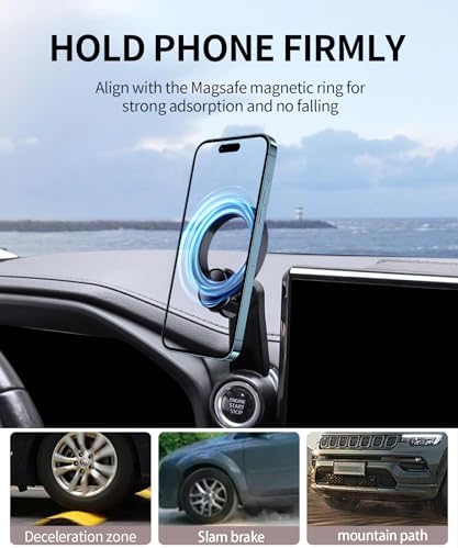 Custom Toyota Land Cruiser LC250 2024/2025 Phone Holder – 360° Rotatable Mag Safe-Compatible Cell Phone Mount for 8/12.3-Inch Screens – Secure Clip Design for Safe Driving and Optimal Navigation