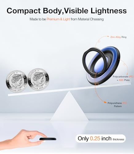 Transform Your Mobile Experience with the TORRAS 360° Fidget Spinner Magnetic Phone Grip Ring Holder – Ultimate Kickstand & Secure Grip for i Phone 16/15/14/13/12 Pro/Max, Samsung Galaxy, & Google Devices, Chic Purple Design, Enhanced Compatibility for Effortless Use