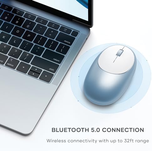 Satechi M1 Wireless Bluetooth Mouse – USB-C Rechargeable, Sleek Compact Design for Mac & Windows, Ultimate Portability for i Phone, i Pad Pro, Mac Book & More – Stylish Silver Finish for Effortless Connectivity and Comfort
