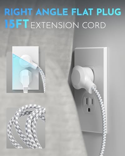 Versatile 10 Ft Braided Power Strip with Flat Plug – 4 Outlets & 3 USB Charging Ports for Effortless Device Management, Overload Protection, and Space-Saving Wall Mount Design for Home and Office Use