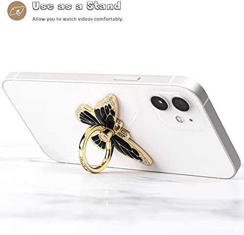 Glitter Butterfly Phone Ring Grip Holder – 360-Degree Rotating Kickstand for i Phone, Samsung Galaxy & Android – Stylish Rhinestone Design for Enhanced Durability and Comfort – Perfect Gift for Women and Girls – Secure Adhesive for Optimal Grip – Versatile Stand for Video Calls, Streaming & More