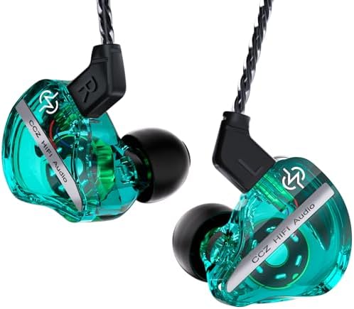 CCZ DC01 Pro Wired In-Ear Monitor Headphones – Premium Gaming Earbuds with Patent-Pending Comfort-Fit Ear Fins – Exceptional Sound Quality for Gamers and Musicians – Versatile Compatibility for All Devices – Sleek Black Design for Style and Performance