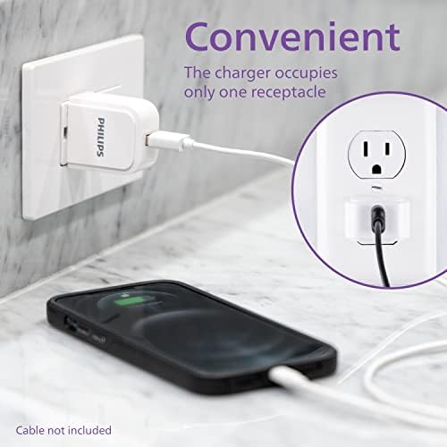 Philips 24 W USB Power Strip with 6 ft Braided Cable – Ultimate Charging Station for i Phone, i Pad, Samsung Galaxy & Google Pixel – 4 Port USB-A Design for Fast & Efficient Device Charging – Sleek & Durable Solution for Home, Office & Travel