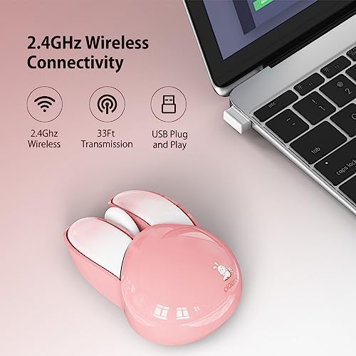 Adorable Pink Cat Wireless Silent Mouse – 2.4 GHz Plug and Play Optical Companion for Laptop & PC – Compact, Noise-Free Design Perfect for Home, Office, and Study Sessions – Cute Cat-Themed USB Nano Receiver Included