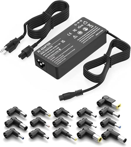 Universal 90 W Laptop Charger with 16 Tips – High-Speed AC Power Adapter for HP, Dell, Lenovo, Acer, Asus, Toshiba, and More – Worldwide Compatibility and Enhanced Performance – Ideal Replacement for Notebooks and Chromebooks – Safe, Reliable, and Backed by 24-Month Warranty