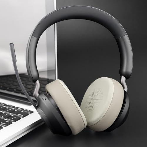 Revolutionary SOULWIT Cooling Gel Earpads for Jabra Evolve2 65 & 40 – Experience Ultimate Comfort with Breathable Ice Silk Fabric – Superior Replacement Ear Cushions for On-Ear Wireless Headsets – Perfect for Long Hours of Use in Sleek Black – Elevate Your Listening Experience with Enhanced Performance and Style