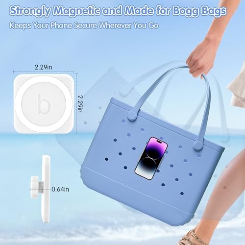 Vibrant Hot Pink Magnetic Phone Holder for Bogg Bag Accessories – Effortless Hands-Free Access for i Phone & Android Devices – Perfect Beach Tote Companion for Stylish Organization and Secure Attachment