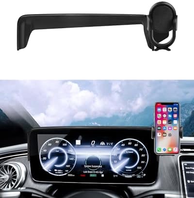Experience Unmatched Convenience with the Autorder Custom Fit Phone Holder for 2019-2022 Mercedes-Benz C-Class, GLC, and 2021-2022 V-Class – Hands-Free 360-Degree Rotating Mount for 10.25″ Screens – Securely Access GPS, Music & Calls Effortlessly – Premium Quality Car Phone Cradle for Ultimate Compatibility and Style – Enhance Your Driving Safety with Easy Installation and Durable Design – Perfect Accessory for Modern Mercedes-Benz Owners