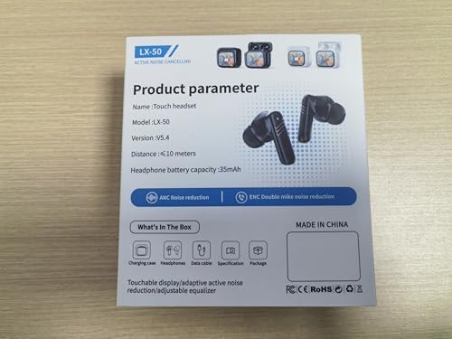 Viefong High-Performance Wireless Earbuds – Superior Hi-Fi Stereo Sound with 30 d B Noise Cancellation, Bluetooth 5.4 for Effortless Connectivity, Compact 2.01″ Touchscreen Charging Case, 40-Hour Playtime – Ideal for Fitness and Active Lifestyles