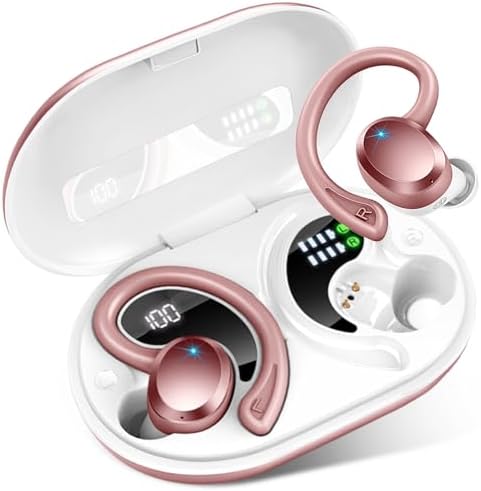 Premium Bluetooth 5.3 Wireless Earbuds – IP7 Waterproof Sport Headphones with 48-Hour Battery Life, Noise-Cancelling Mic, and 3 D Hi-Fi Stereo for Ultimate Workout Performance – Perfect for Running and Gym Enthusiasts