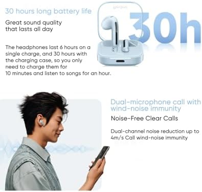 Xiaomi Redmi Buds 6 Active Wireless Earbuds – Premium Bluetooth 5.4 Noise-Canceling Headphones with 30-Hour Battery Life, Five Custom Sound Profiles, and IPX4 Sweatproof Protection – Ideal for Audiophiles and Professionals – Global Edition in Chic White