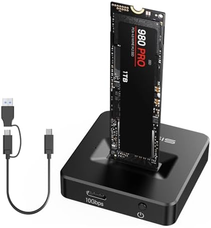 Ultra-Fast ACASIS NVMe SSD Reader Docking Station – Sleek Aluminum Alloy Enclosure for 10 Gbps Data Transfer, Compatible with M.2 NVMe (M Key) and SATA (B+M Key) SSDs – Optimal Heat Dissipation and Portability for Professionals and Tech Enthusiasts – Effortless Plug-and-Play Setup for Enhanced Storage Solutions