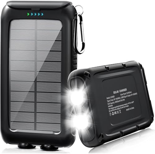 Ultimate 49,800 m Ah Solar Power Bank – Rugged Waterproof Portable Charger with 15 W Fast Charge USB-C & Built-in LED Flashlight – Eco-Friendly Outdoor Charging Solution for All Mobile Devices and Electronics