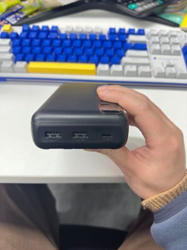 Ultra-High Capacity 50000 m Ah Portable Power Bank with Integrated Charging Cables – PD 20 W Fast Charge for Multiple Devices – 5 Outputs/2 Inputs with Precise LED Power Indicator – Perfect for Outdoor Adventures, Travel, and Versatile Compatibility with Smartphones, Tablets, Smartwatches, and More (Blue)