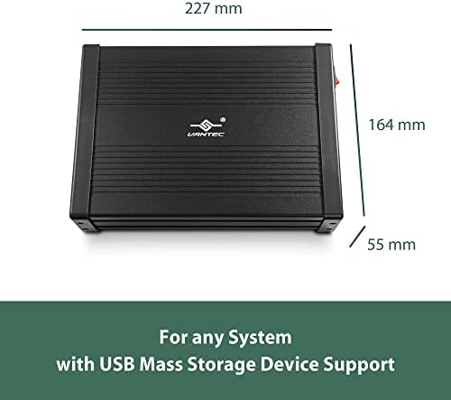 Vantec Nex Star DX2 USB 3.0 External Enclosure for 5.25″ Blu-Ray, CD, DVD SATA Drives – Second Generation, Tool-Free Setup, Premium Aluminum Alloy Design, Fast Data Transfer and Enhanced Durability for Media Storage Solutions