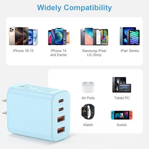 Compact 40 W Dual Port USB C Charger Block – Rapid Charge Cube for i Phone 11-16 Pro Max, i Pad, Samsung & More – Stylish Yellow Power Delivery & Quick Charge Technology for Ultimate Travel Convenience and Device Compatibility