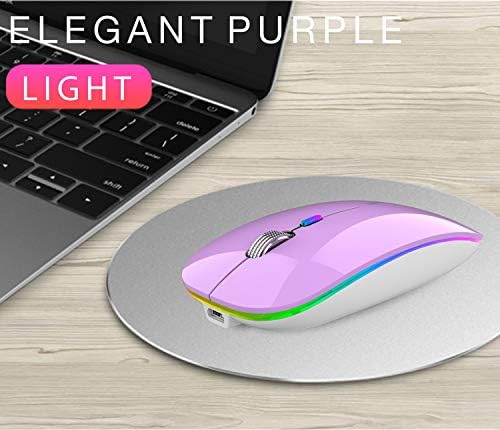 TENMOS Sleek LED Bluetooth Mouse – Ultra-Quiet Rechargeable Wireless Mouse with Type C Adapter for Laptops, Mac Books & i Pads – Bluetooth 5.1 & 2.4 GHz Universal Compatibility in Vibrant Blue – Perfect for Home, Office, and On-the-Go Productivity