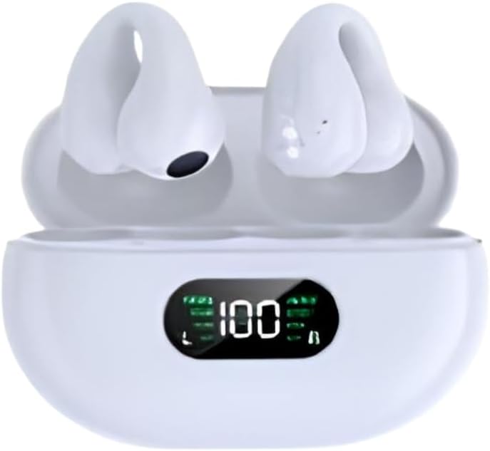 Advanced Wireless Bluetooth Earbuds with Customizable Sound Profile – 20 Hours of Playtime, Superior Noise Cancellation, and Ergonomic Design for Ultimate Comfort – Compatible with i Phone and Samsung – Sleek White Finish with LED Battery Indicator for Modern Audiophiles