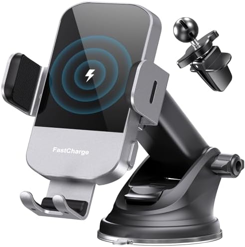 CHGeek 15 W Wireless Car Charger & Auto-Clamping Phone Mount – Fast Qi Charging Solution for i Phone 15/14/13/12/11 Pro Max & Samsung Galaxy S25/S24/S23/S22/S21/S20 – Stylish Pink Design for Modern Drivers – Effortless Device Security & Optimal Viewing Angles