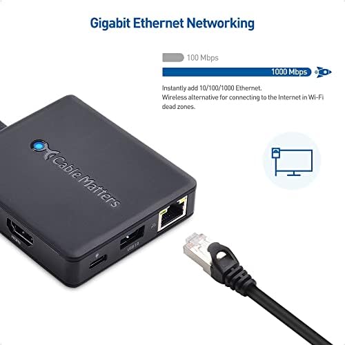 Maximize Your Productivity with the Cable Matters 7-in-1 USB C Hub: Triple Display & 100 W Charging for Mac Book Pro, Dell XPS & Surface Pro – HDMI, Display Port, VGA, 2 USB 3.0 Ports & Gigabit Ethernet for Seamless Connectivity and Efficiency