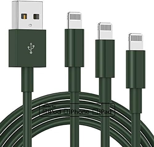 Premium 3-Pack Apple MFi Certified Lightning to USB Charger Cables – 6 FT Durable Fast Charging Cords for i Phone 13/12/11/11 Pro/11 Max/X/XS/XR/XS Max/8/7/6 – Enhanced Performance and Extended Reach for Seamless Device Connectivity
