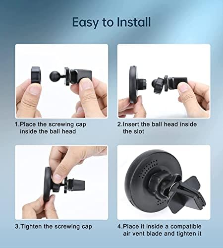 Magnetic Wireless Car Charger Mount for i Phone 15/14/13 – Fast 15 W Charging Air Vent Holder with Secure Mag Safe Compatibility – Effortless Hands-Free Navigation and Sleek Design for Ultimate Driving Convenience – Premium Safety Features and Easy Installation