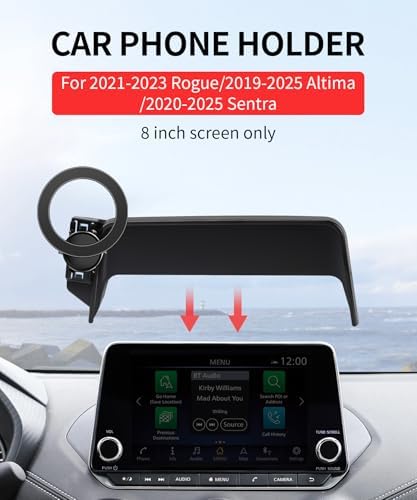 Maser Weller Enhanced Car Phone Holder for Nissan Rogue, Altima & Sentra (2021-2025) – Mag Safe Compatible 8-Inch Screen Mount with Fixed Clip Design for Ultimate Stability and 360° Viewing Freedom – Elevate Your Driving & Stay Focused on the Road