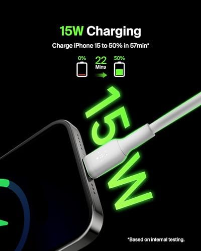 Belkin Boost Charge 6.6 ft USB-C to USB-A Cable: High-Efficiency Charging & Swift Data Sync for i Phone 16, Samsung Galaxy S25, Pixel 9 – Durable 2-Pack for Reliable Home and Travel Use