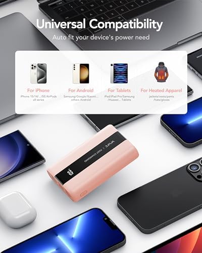 Ultra-Reliable VRURC 20,000 m Ah Portable Power Bank – Fast Charging Battery Pack with 4 USB Outputs and 3 Input Options for Ultimate Device Compatibility – Compact Travel Essential for i Phone, Samsung, and Android Users – Durably Designed for On-the-Go Charging Needs
