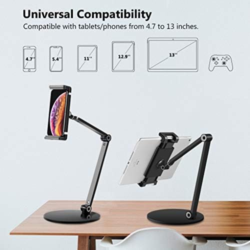 Premium Multi-Angle Adjustable Tablet Stand for 4.7”-13” Devices – Perfectly Fits i Pad Pro 11/12.9, Mini, and Air – Enhanced Stability with Sleek Black Aesthetic – Ideal for Remote Work, Streaming, and Video Conferencing
