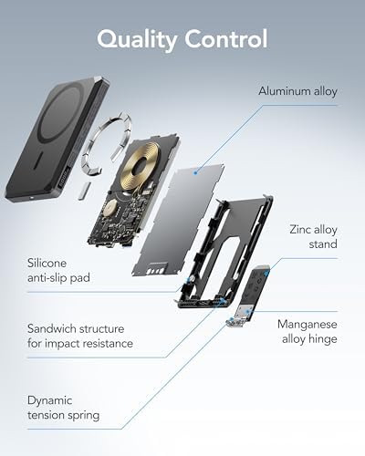 VEGER 5000 m Ah Magnetic Wireless Power Bank – 6-in-1 Multi-Functional Portable Charger with Fast Charging for i Phone 16/15/14/13/12 Series – Sleek Design, Built-in Card Slots, GPS Tracking & Multi-Angle Stand – Ideal for Travel, Work & Daily Use – Durable & Airline Safe Power Solution