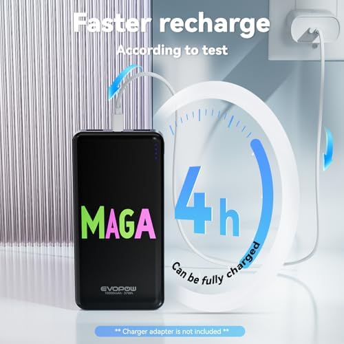 Ultra-Slim 10,000 m Ah Dual-Pack Portable Charger – 15 W Fast Charging Power Bank with USB-C Compatibility for i Phone, Samsung, Pixel & More – Effortless Mobility & Reliable Power Solutions