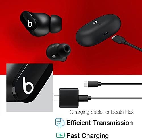 Fast Charging USB C Charger Adapter Block Cable [5 Ft/18 W] for Beats Studio Buds, Beats Fit Pro/X Kim, and Beats Flex – Reliable Power Solution for Wireless Earbuds with Enhanced Compatibility and Travel-Friendly Design