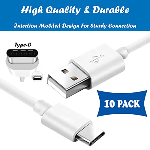 10-Pack USB Type-C Cables 3.3 ft – High-Speed Charging & Data Transfer for Android Devices – Perfectly Compatible with Galaxy S20, S21 Ultra, Note 10, Pixel & More – Durable Quick Charge Cords for Home, Office & Travel – Lightning-Fast 480 Mbps Data Rates & Long-Lasting Performance