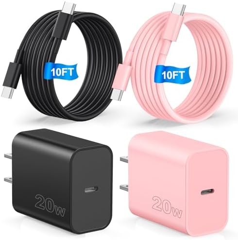 Ultimate Fast Charging Kit for i Phone 16 & Samsung Galaxy – 10 FT USB-C Charger Cable with High-Speed Type C Block – Universal Compatibility for i Phone 16/15/Plus/Pro/Pro Max & Samsung S24/S23/S22/S21 – Reliable, Durable, and Efficient Charging Solution for All Your Devices
