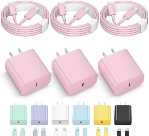 High-Speed Apple 20 W USB-C Charger Set with 6 FT Cable – Ultimate Charging Solution for i Phone 14/14 Pro Max/13/12/11 & i Pad – Sleek Black Design for Enhanced Power Delivery – Durable, Flexible, and Reliable Fast Charging Accessories for Everyday Use