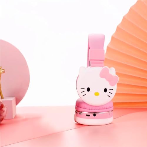 Hello Kitty Pink Kids Bluetooth Headphones – Safe Over-Ear Noise-Canceling Design with Built-In Microphone for Young Explorers – Stylish Wireless Audio for Music, Gaming, and Learning
