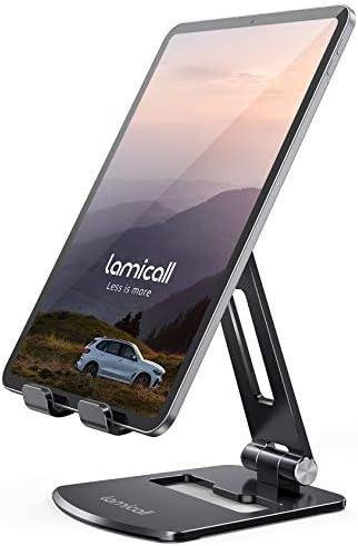 Lamicall Premium Adjustable Tablet Stand – Versatile Foldable Holder for 4.7″ to 13″ Devices – Ideal for i Pad Pro, Galaxy Tabs, and Kindle – Ergonomic Design for Optimal Comfort and Stability – Sleek Silver Finish Perfect for Work, Entertainment, and Travel – Compact, Durable, and Lightweight for Effortless Portability – Enhance Your Viewing Experience with Adjustable Angles and Hands-Free Operation – The Ultimate Tablet Accessory for Productivity and Relaxation