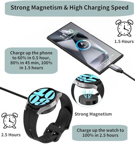 Revolutionary 2-in-1 Samsung Galaxy Watch & Smartphone Charger – Ultra-Fast USB-C Power for Galaxy Watch Series 7/6/5/4/3 and Galaxy S24/S23/S22/S21/S20/Note 10/20 – Compact, Durable Design for Efficient On-the-Go Charging Solutions