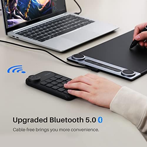 Revolutionize Your Creative Workflow with the HUION Keydial Mini Bluetooth Programmable Keypad – 5 Anti-Ghosting Keys and 18 Custom Shortcuts for Effortless Control on Drawing Tablets, PC, Mac Book, and More – Ultimate Wireless Flexibility and Ergonomic Comfort