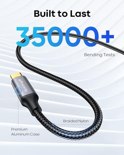 5 ft USB C Extension Cable – Ultra-Fast 10 Gbps Data Transfer & 100 W Power Delivery – Perfect for i Phone 16/15, Mac Book Air/Pro & i Pad Pro – Durable 2-Pack for Enhanced Connectivity & Versatile Device Setup