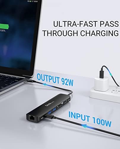 Elevate Your Connectivity: Dockteck 7-in-1 USB C Hub with 4 K 60 Hz HDMI, Lightning-Fast Ethernet, and Advanced Power Delivery – Perfect for Mac Book Air/Pro M1 2020, i Pad Pro 2021, and i Pad mini 6 for Seamless Multitasking and Superior Performance