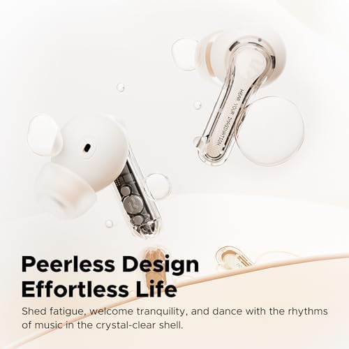 Affordable Sound PEATS Clear Wireless Earbuds – Bluetooth 5.3 Headphones with 12 mm Drivers for Deep Bass, Enhanced Call Clarity with Dual Mic and ENC, Gaming Mode for Low Latency, 40-Hour Playtime, IPX4 Water Resistance, Custom EQ via App for Tailored Audio Experience