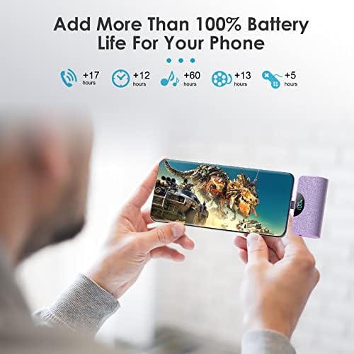 Dual Pack Mini Portable USB-C Power Bank 5200 m Ah – Fast Charging Battery Backup with LCD Display for i Phone 16 Series, Samsung, and Android Devices – Ultimate On-the-Go Power Solution