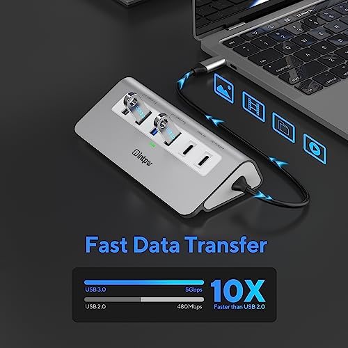 Unleash Your Potential with the INTPW 9-in-1 USB C Hub: High-Speed 4 K HDMI Adapter, 100 W PD Charging, Dual USB-A Ports & SD/TF Card Slots – Perfect for Mac Book Pro, i Pad Pro, i Phone 15/16 & More – Elevate Productivity and Connectivity on the Go